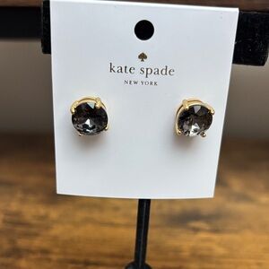 Kate Spade Gumdrop Stud earrings in black/diamond and gold setting